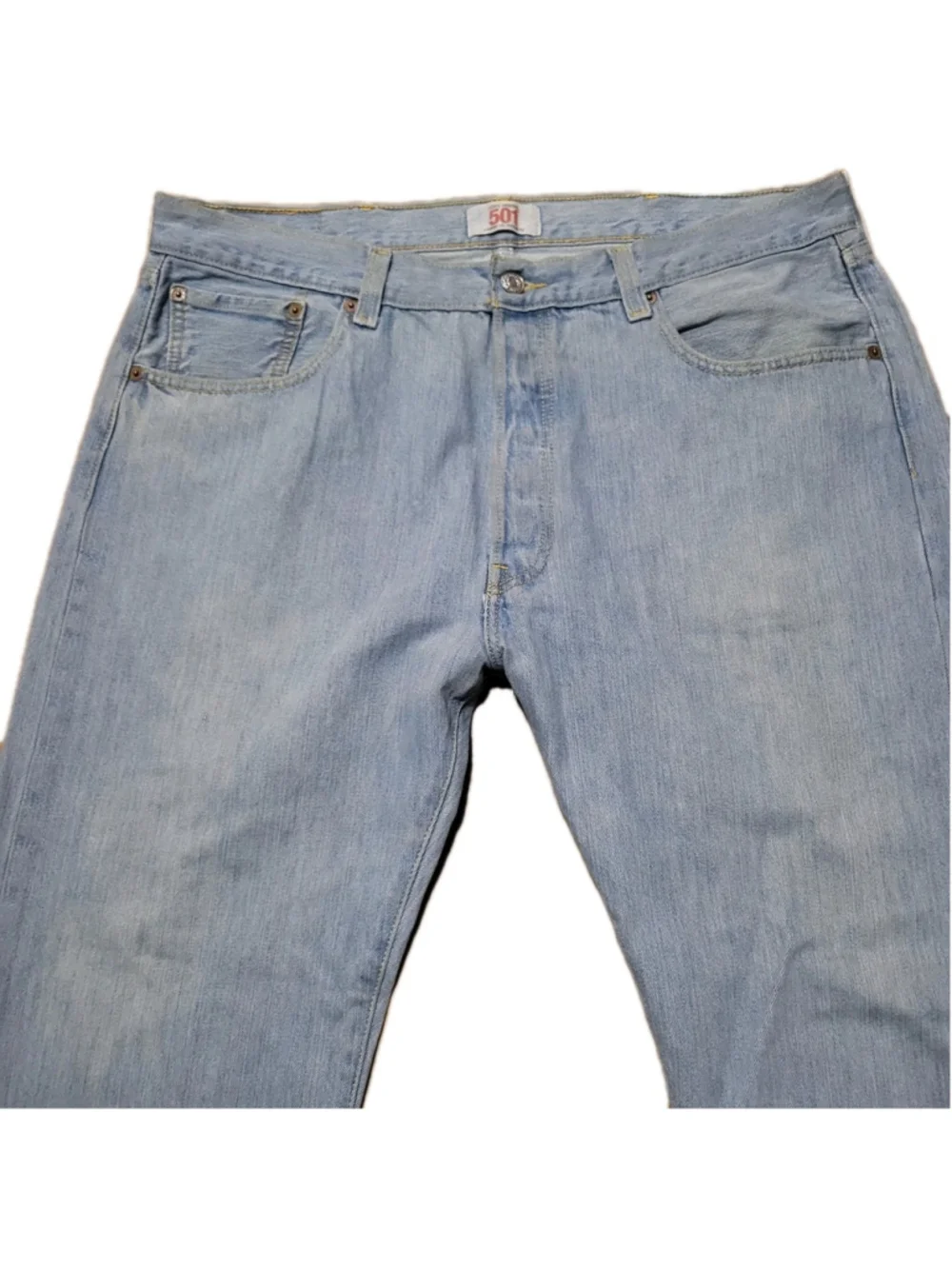 Levi's 501 Blue Straight Leg Button-Fly Men's 100% Cotton Jeans Size 38/30